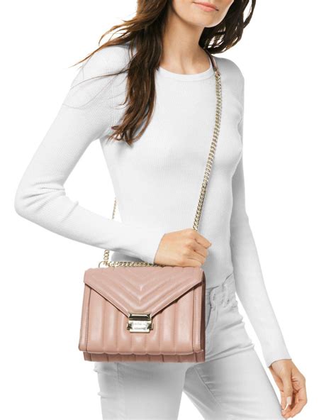 michael kors whitney large leather handbag|Michael Kors quilted tote.